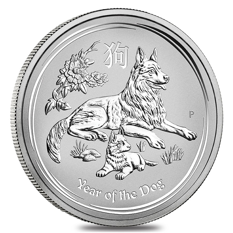 Australia Lunar Dog 2018 50 Cents 0,5 OZ (15,575 gr.) Argento 999 Silver Coin