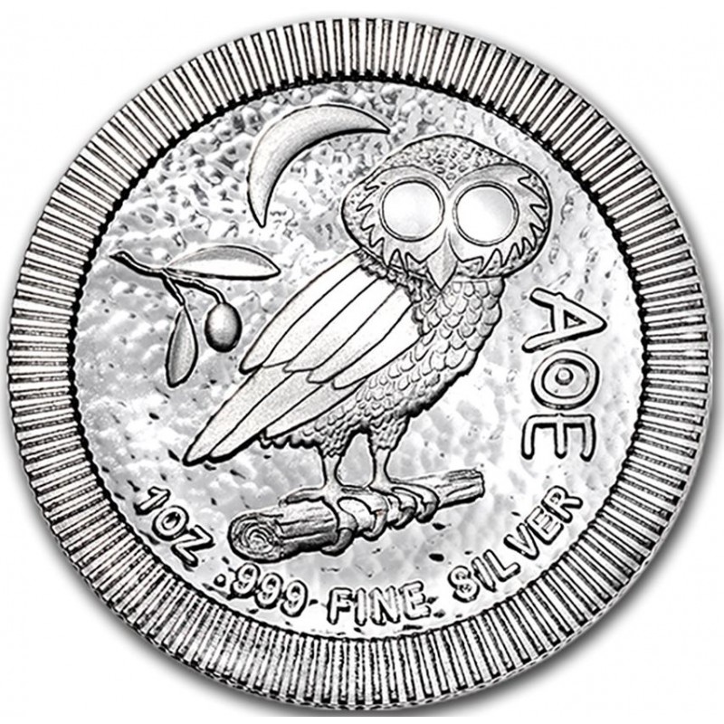 Niue 2017 Athenian Owl 1 oz (31,15 gr.) 2 $ New Zealand Mint Argento 999 Silver