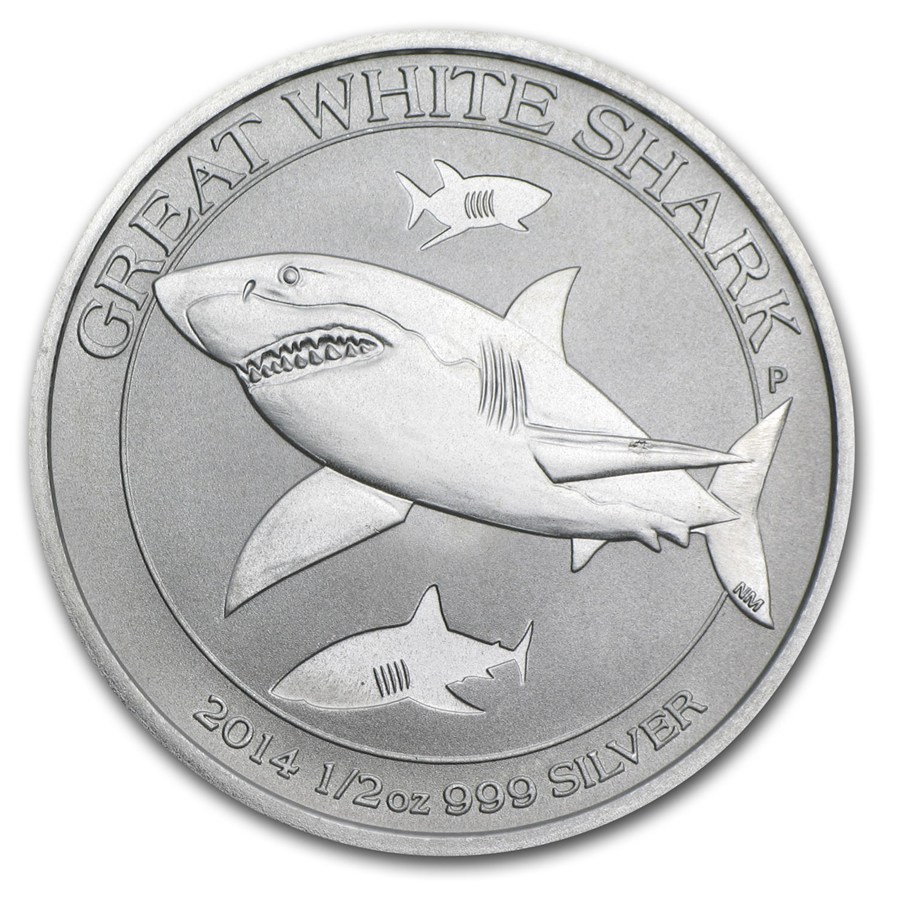 Australia Great White Shark 2014 50 cents. 0,5 OZ (15,55 gr.) Argento 999 Silver