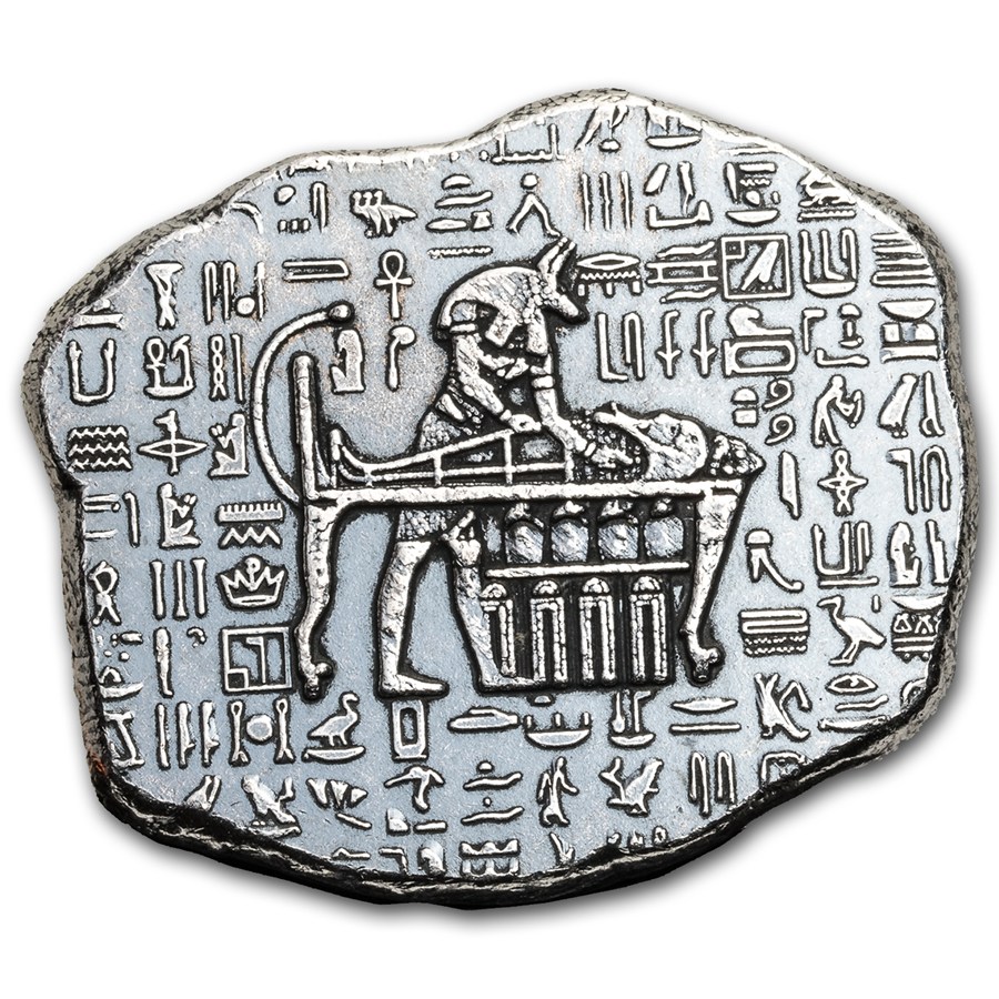Egyptian Relic Series Anubis Monarch 1 oz (31,15 gr) Argento Puro 999 Silver USA