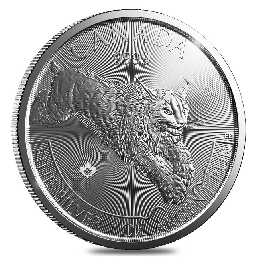 Canada Predators "Lynx" 2017 5 Dollars 1 OZ (31,1 gr.) Argento 999 Silver Coin