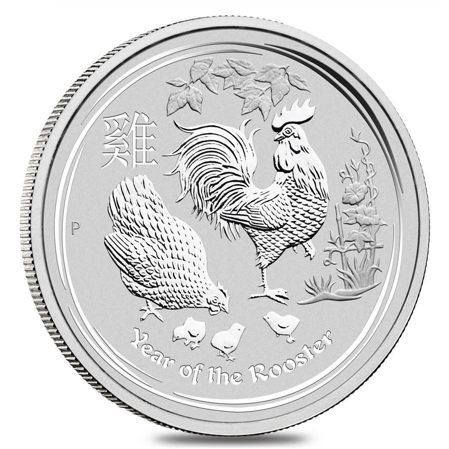 Australia Lunar Rooster 2017 50 Cents 0,5 OZ (15,575 gr) Argento 999 Silver Coin