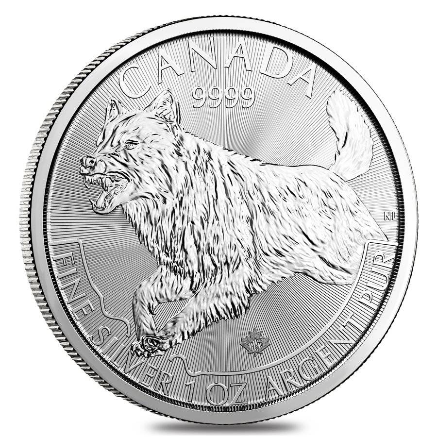 Canada Predators "Wolf" 2018 5 Dollars 1 OZ (31,1 gr.) Argento 999 Silver Coin
